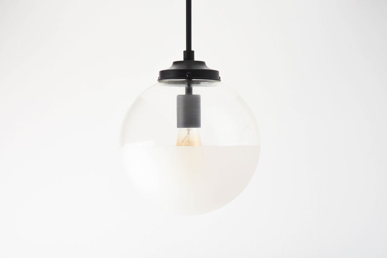 Globe Pendant Light Matte Black Mid Century Modern Image 0