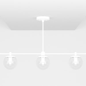 Helderglazen bol lineaire kroonluchter hangende armatuur Maximalist Mid Century Modern plafondverlichting binnen UL vermeld SIOUX Matte White