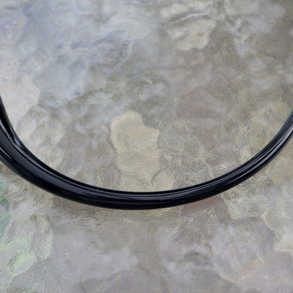 Large hand blown half circle curve black glass tube, original design, light weight, good for necklace! Sample not Included CG01
