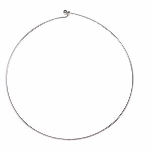 Silver Plated Wire Choker Necklace: DIY Pendant Bead (17-19 inch options)1.5mm wide