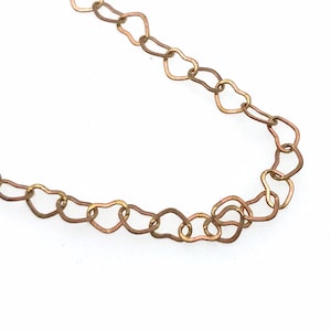 1 yard Solid Copper Heart Chain: 4x3mm Jewelry Making Supply