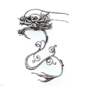Large dragon stone holder, silver/gold/copper plated brass, 2 1/2x1 1/2&quot;, original design copyrighted. Tutorial video in DESCR Samp not incl