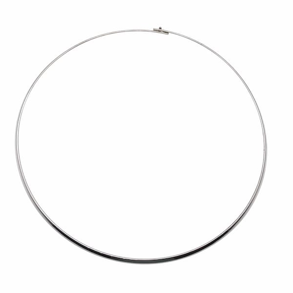 Flat metal wire choker necklace: different color plated, 1/8 inch flat wide, 20 inches perimeter, easy on and off