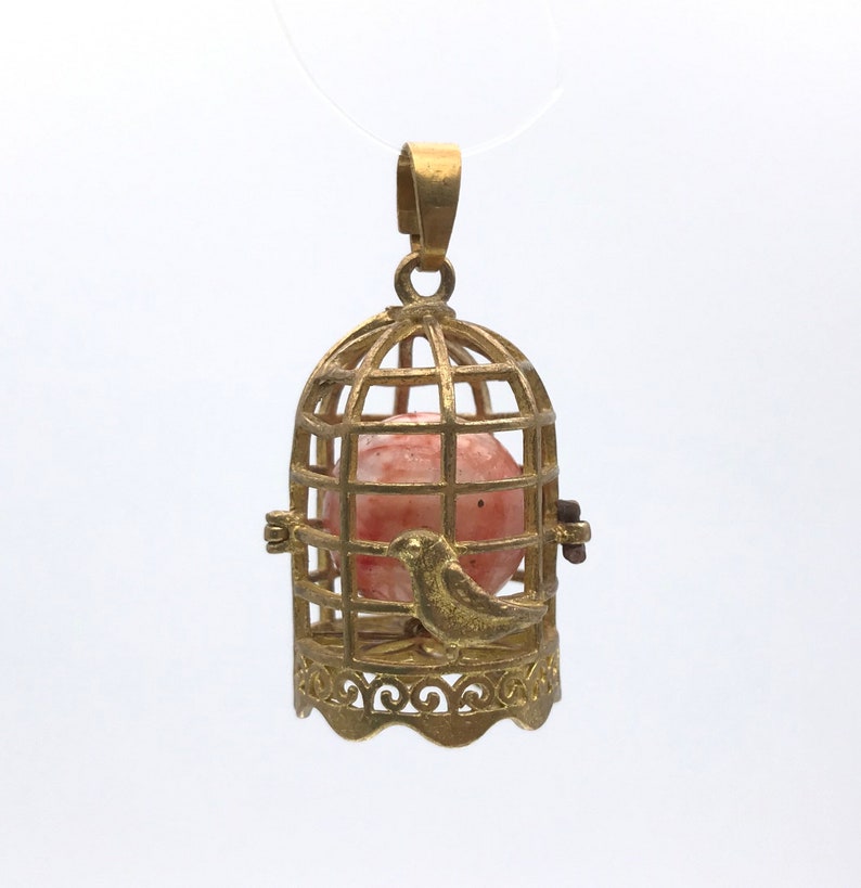 Bird Cage Solid Brass Locket Color May Range From Copper to Etsy