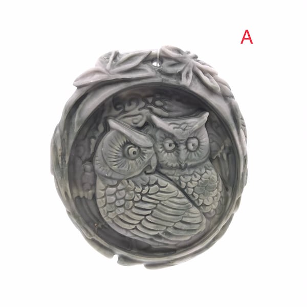 Jasper stone carved owl pendants, top drilled hole for jump ring or bail, different color & sizes upon choice. Great gift for owl lover!