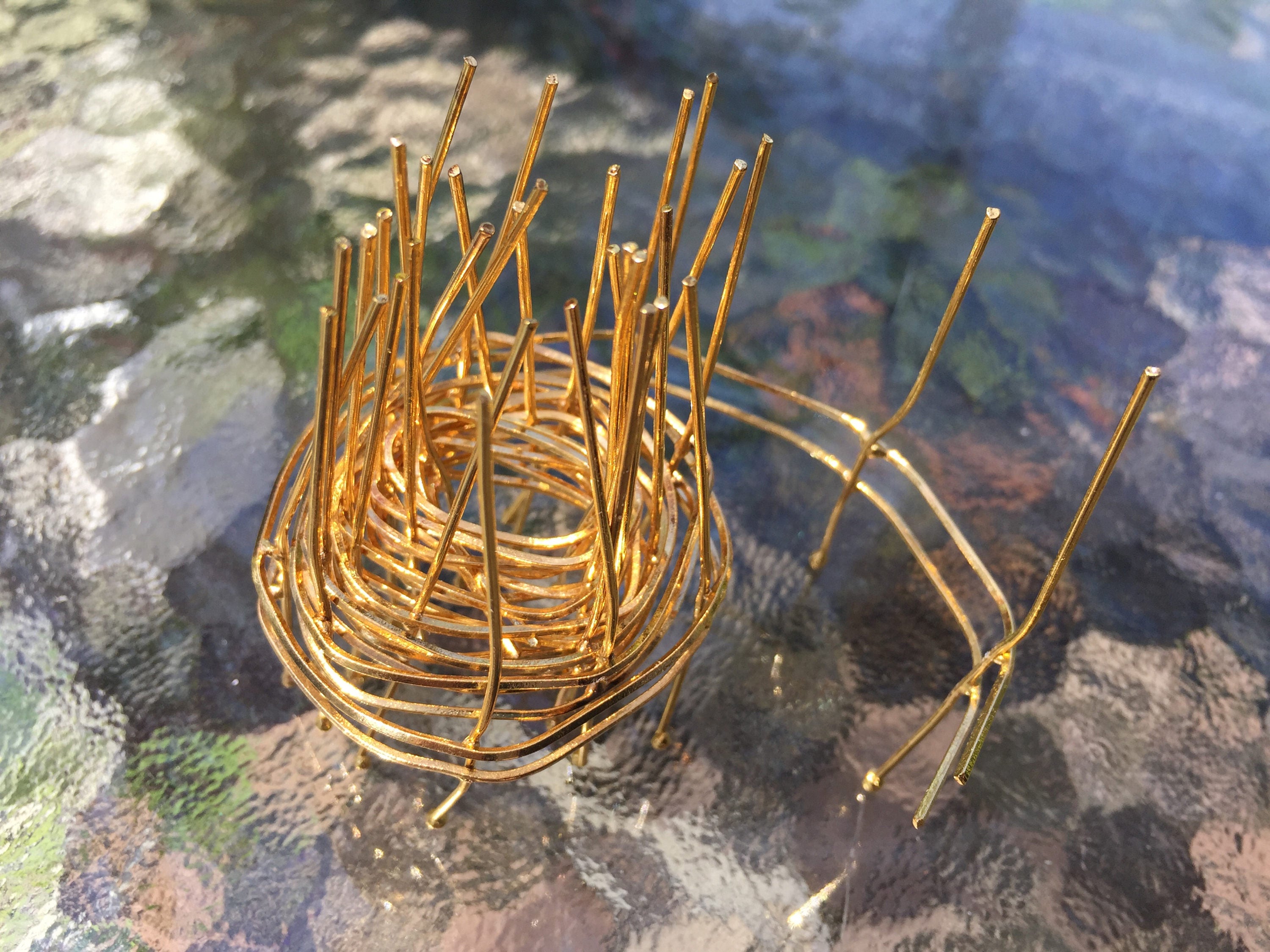 Gold Plated Pre-Soldered Wrapping Wire: Cabochon Setting, 1 Yard