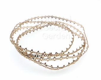 Pre-cut 1 yard bezel wire 14K gold or silver plated, around 5mm wide , for large cabochon or small flat shape beads, (Sample not include)