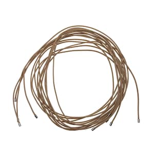 Cordón encerado para collares, color tostado claro, con puntas de metal (5 piezas, 86 cm)
