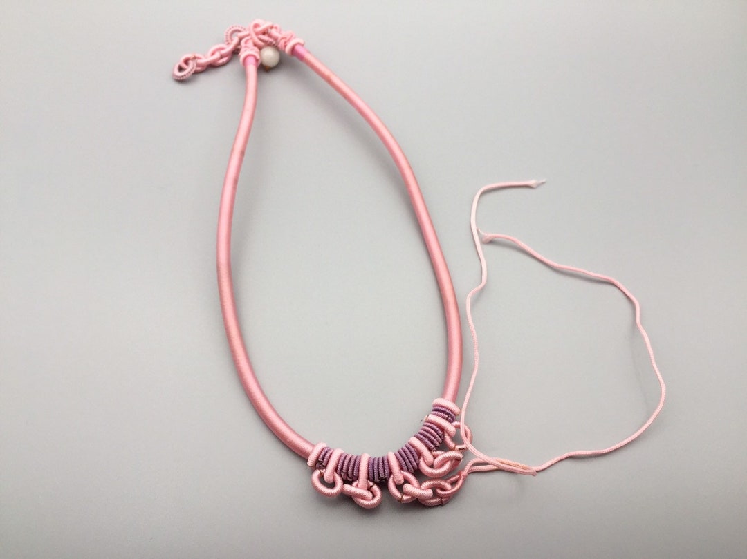 Handmade Silk Cord Knots Necklace Pink Color 1619 Inches Etsy