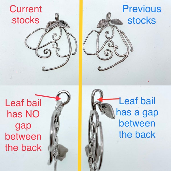 Small cabochon setting or stone holder, silver or gold plated with leaf style bail on top.  for cabs up to 1 3/4x1 inch. (Stone not include)