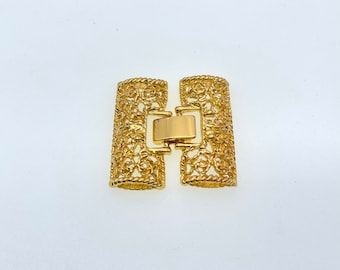 Vergoldeter Mehrstrang-Verschluss: Hohlstab-Uhrenschließe (1 x 1 inch) (WB38G)