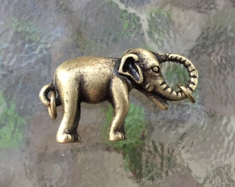 Elephant lobster clasp, brass plated, double sides,(L01B), 1 3/4 x 3/4 inches,Original design and copyrighted! New arrivals!