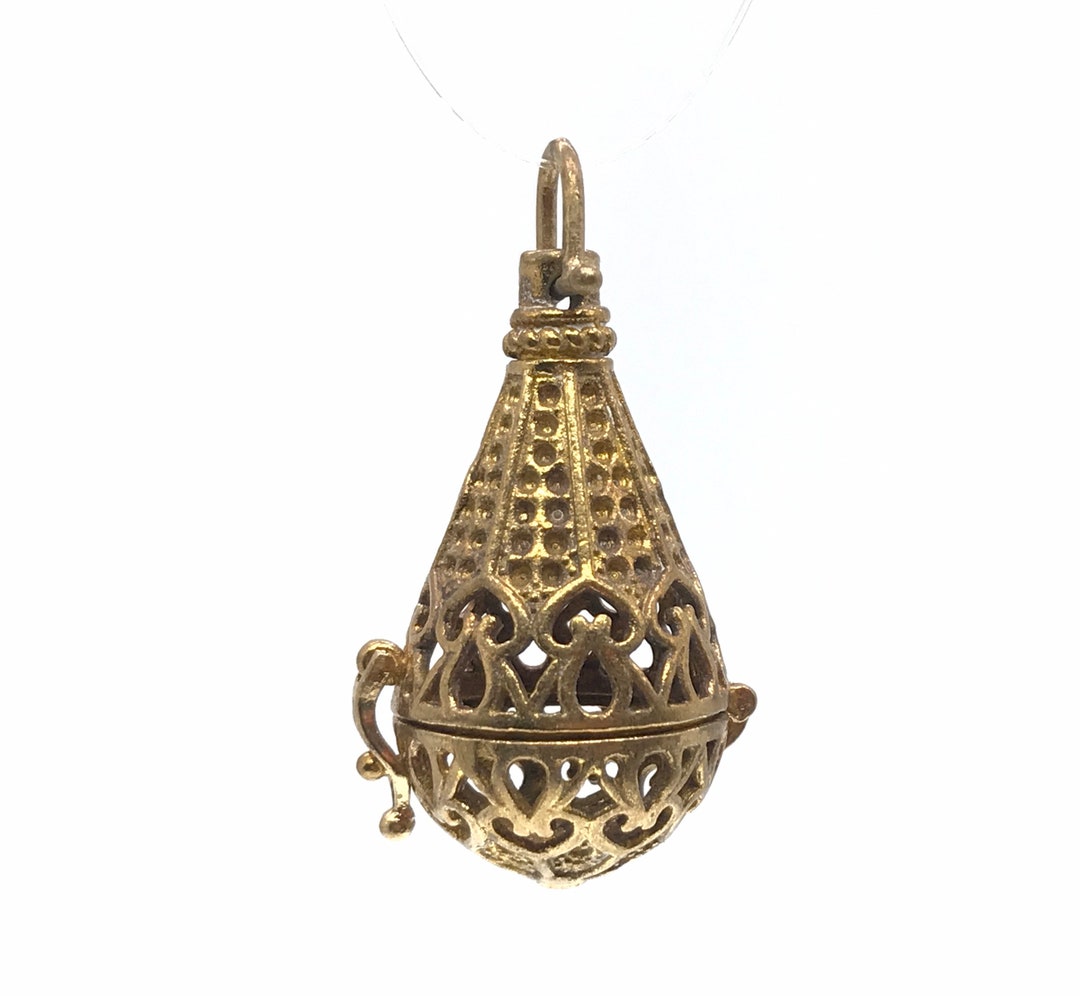 Solid Brass Cage Pendant Color May Range From Copper to Bronze. Not