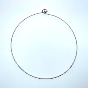 Silver Plated Wire Choker Necklace: DIY Pendant Bead Base (17.5&quot;)