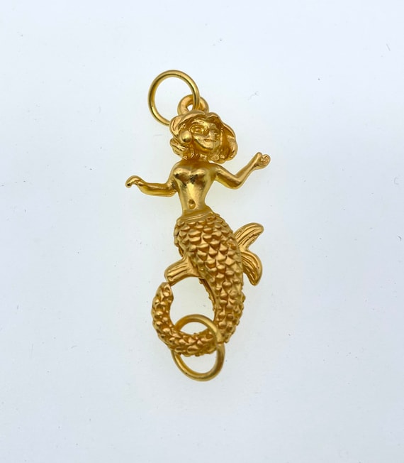 Frost Gold Plated Mermaid Lobster Clasp: Original Design (1 3/4 x 3/4 inches)