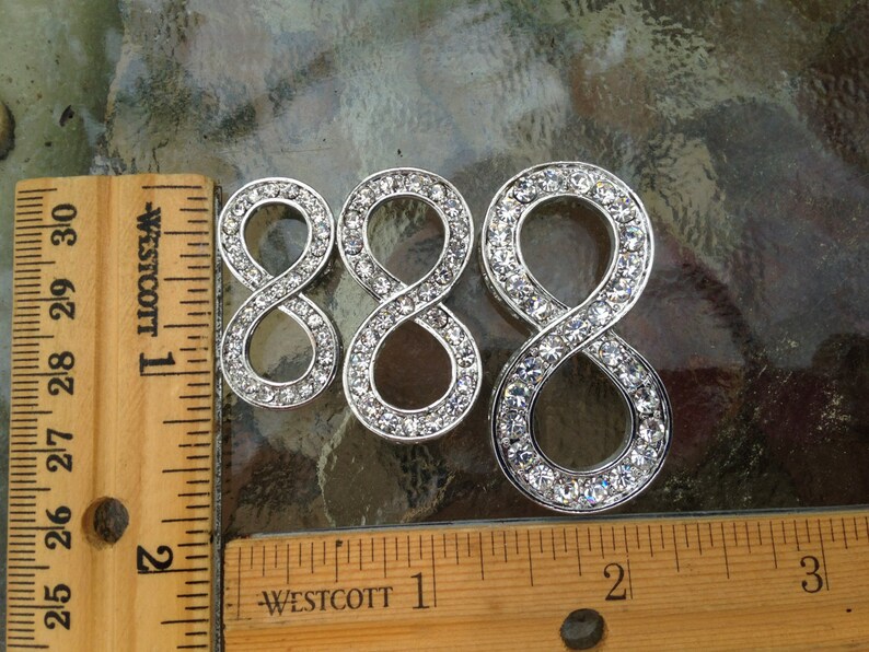 Infinity Symbol Ruler Gold Plated Infinity Spacer With Rhinestones (2 Inch) (large Size) - Etsy