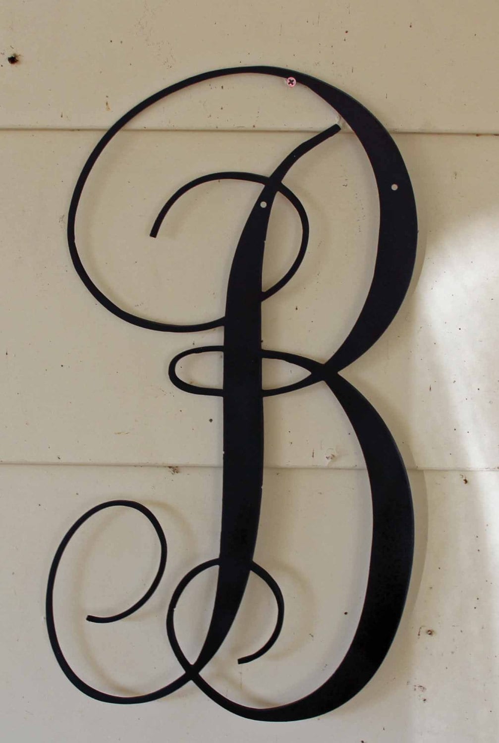 22 inch Black Script Metal Letter B Door or Wall Hanging