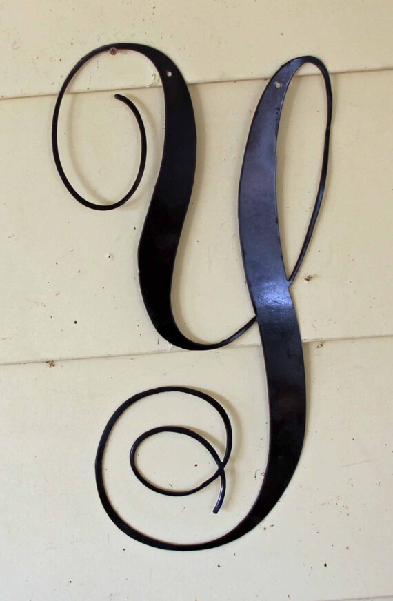 12 Inch Black Script Metal Letter y Door or Wall Etsy