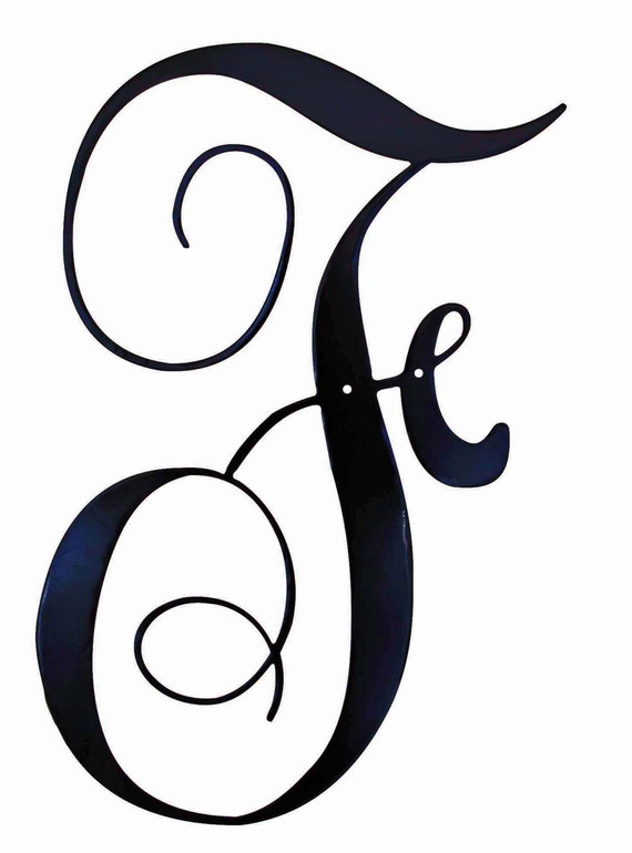 22 inch Black Script Metal Letter F Door or Wall Etsy