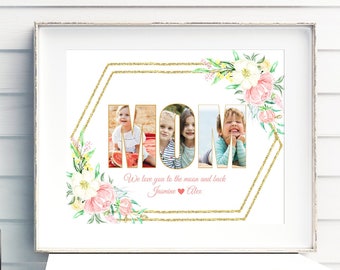 Mothers day gift custom photo collage, Mother's day sign gift for her,  Mom gift, Gift for Mom from daughter, Gift for mother