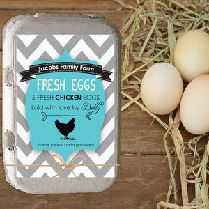 Egg Label Chevron Custom Egg Carton Labels to print at home - Egg Sticker Printable - Egg Box Label - Gift for her - Urban Farm - Farm stand