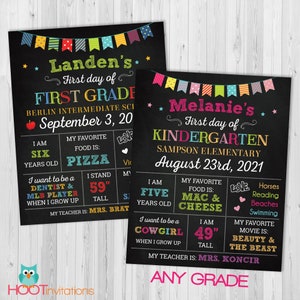 Panneau Rentrée scolaire, panneau premier jour d'école, tableau 1er jour d'école, imprimable retour à l'école, panneau d'affiche de la maternelle