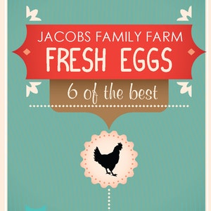 Modern Country Custom Egg Carton Labels Farmers Market Egg Carton Sticker Digital image 3