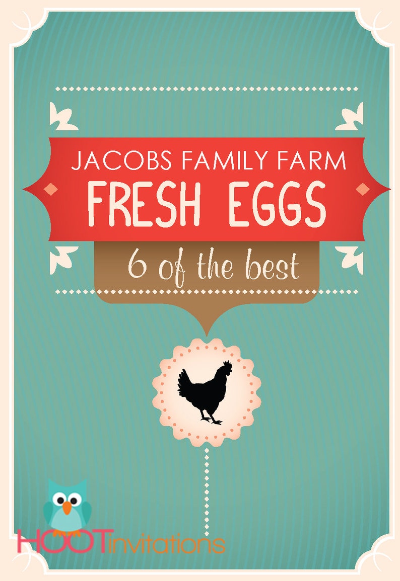 Modern Country Custom Egg Carton Labels Farmers Market Egg Carton Sticker Digital image 3