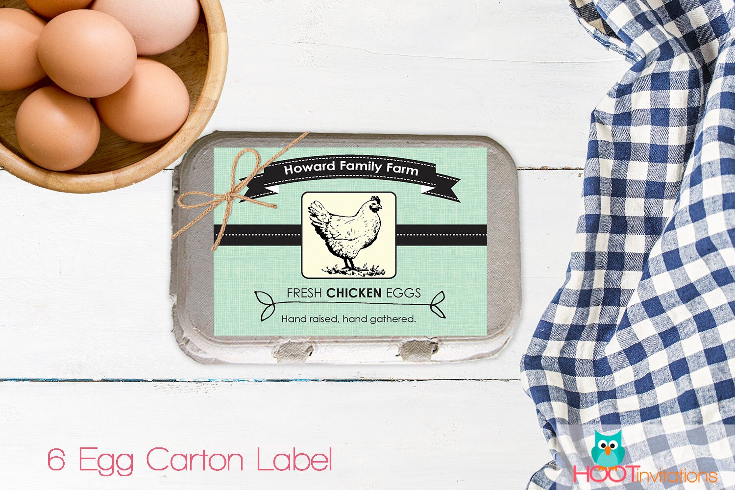 Custom Egg Carton Labels Mint Turquoise Egg box label Etsy