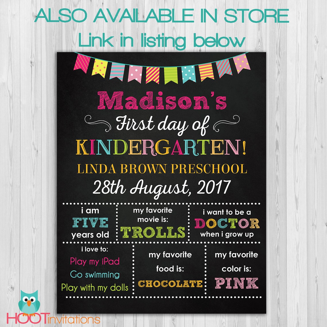 First Day of Prep Sign First Day of School Sign Girls Prep Etsy Australia