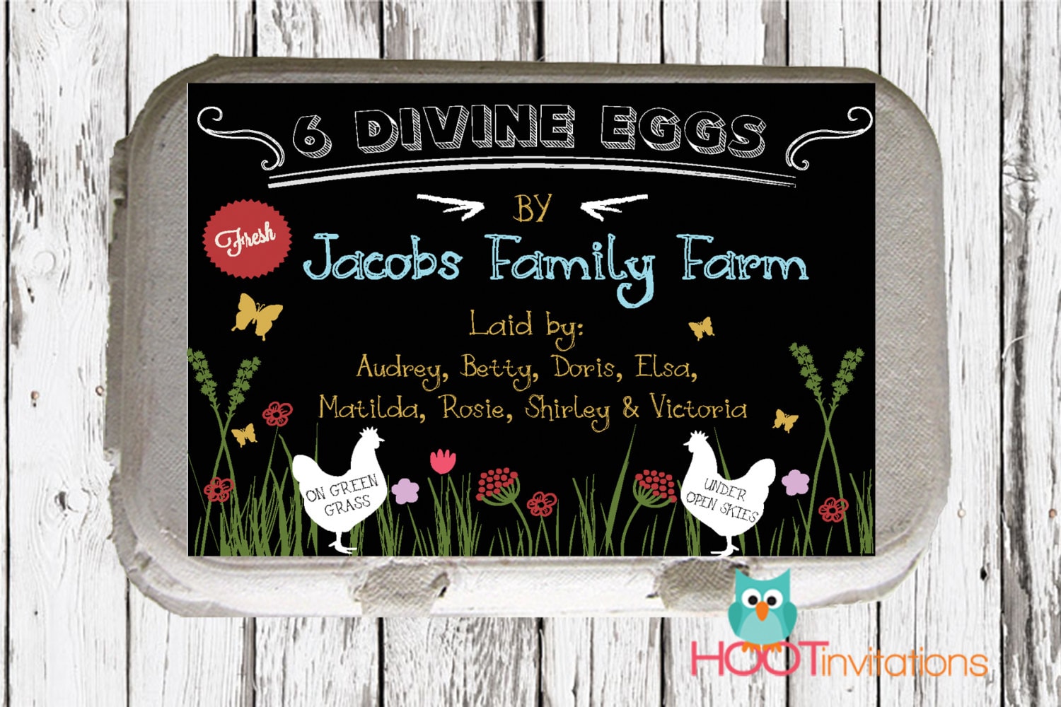 Modern Garden Style Custom Egg Carton Labels to Print at Home - Etsy Canada