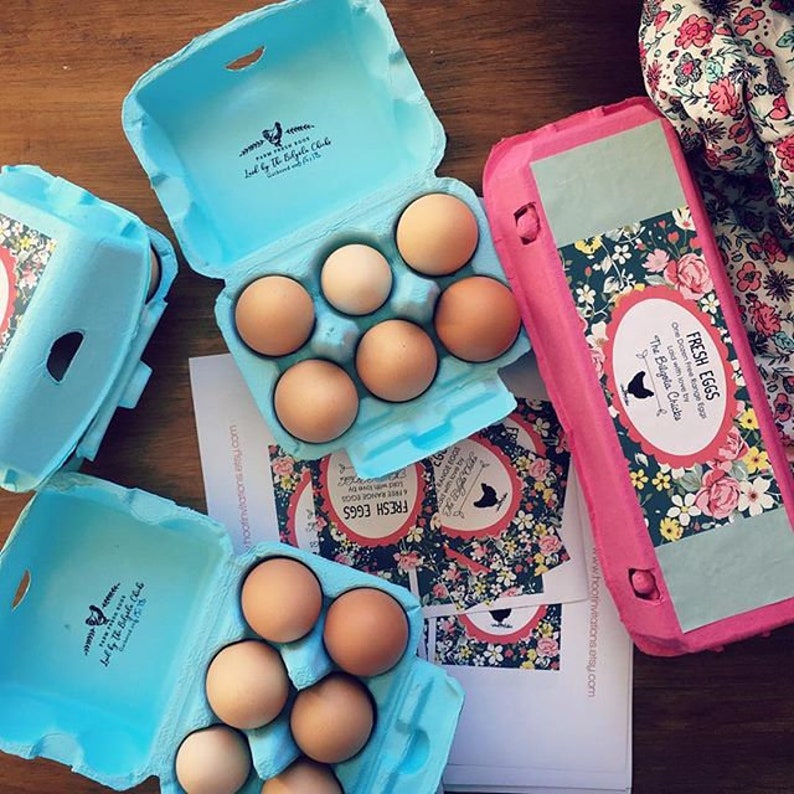 floral egg carton labels print at home one dozen 12 egg etsy
