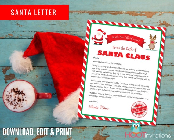 Letter From Santa, Christmas Letter, Santa Letter, Gift Idea for