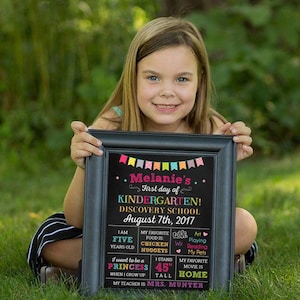 Back to School sign, First day of school sign, 1st day of school chalkboard, Back to School printable, kindergarten poster grade school sign image 2