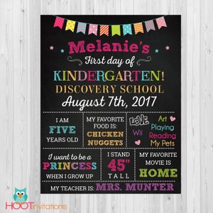 Back to School sign, First day of school sign, 1st day of school chalkboard, Back to School printable, kindergarten poster grade school sign image 6