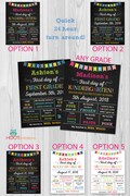 First day of Kindergarten sign, First day of school sign, Girls Kindergarten School Chalkboard poster, 1st day Back to School Sign Printable product logo
