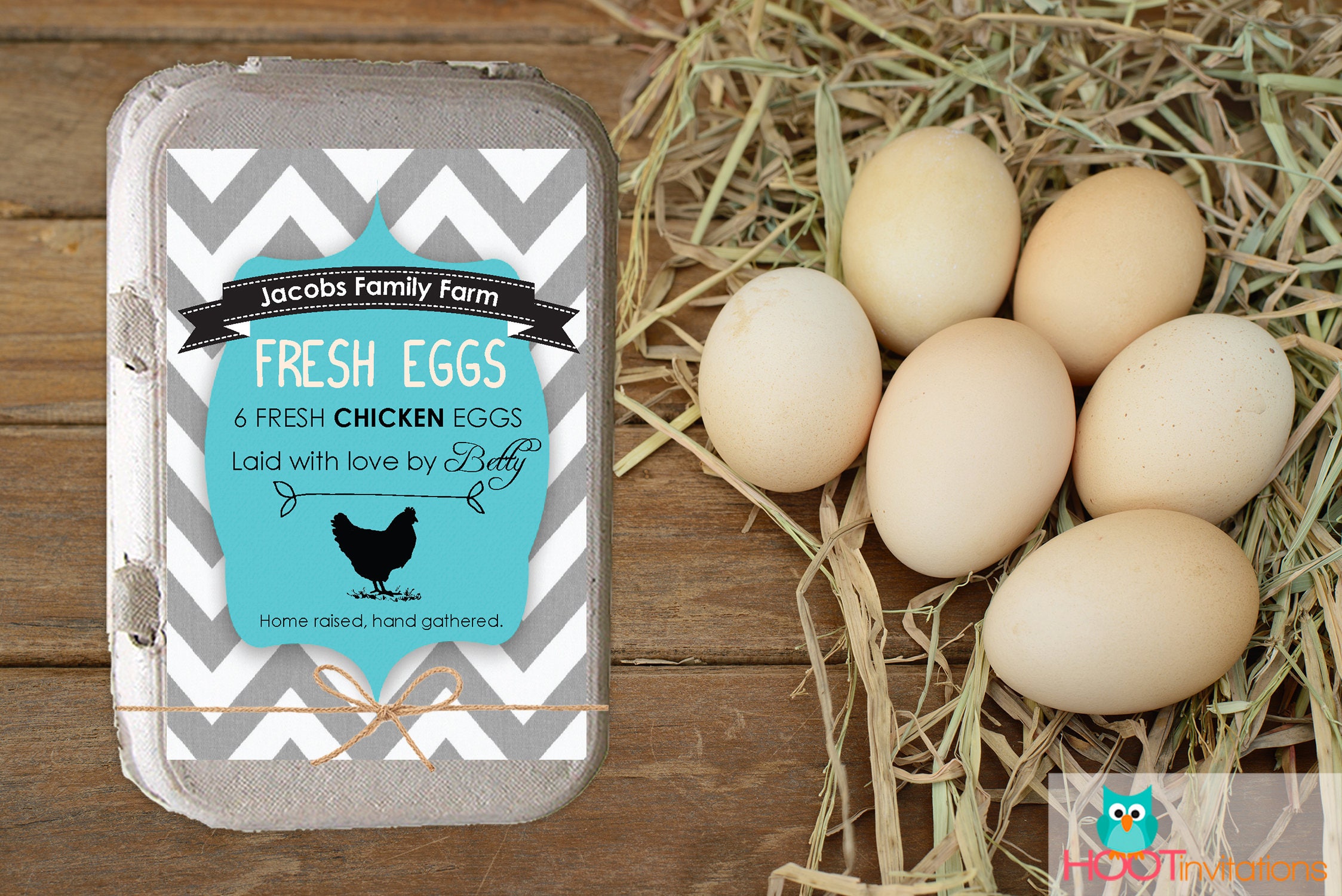 Custom printed egg carton labels