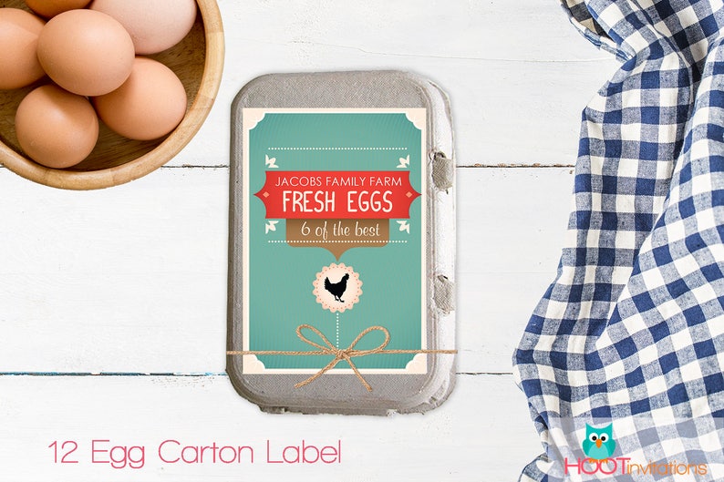 Modern Country Custom Egg Carton Labels Farmers Market Egg Carton Sticker Digital image 1