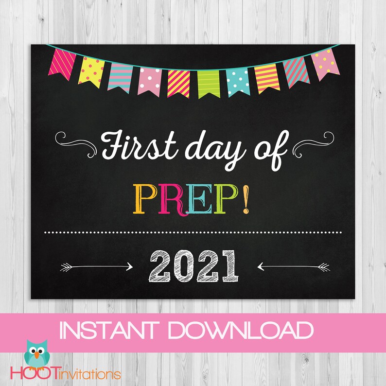 First day of Prep sign First day of school sign Back to Etsy