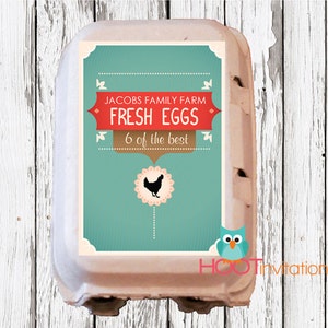 Modern Country Custom Egg Carton Labels Farmers Market Egg Carton Sticker Digital image 2