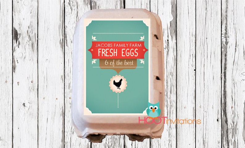 Modern Country Custom Egg Carton Labels Farmers Market Egg Carton Sticker Digital image 2