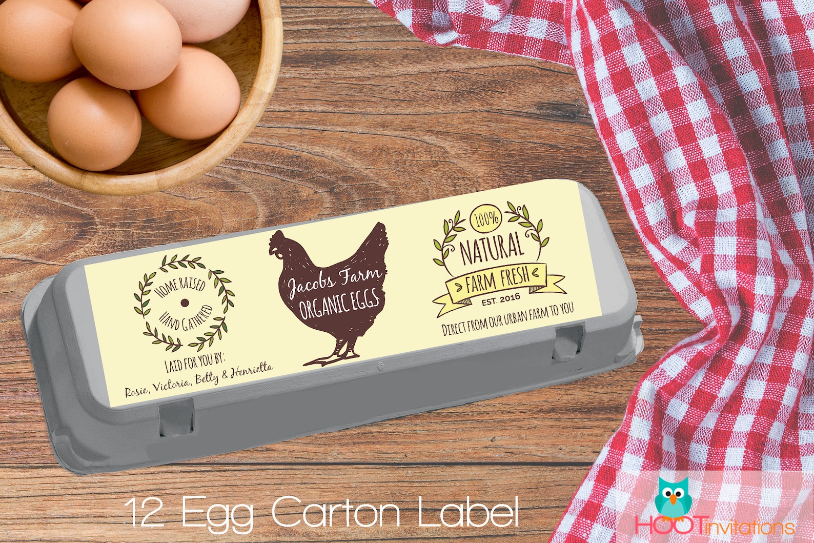 Custom Egg Carton Label Vintage style Fresh Eggs Label Etsy