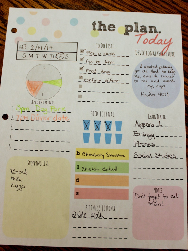 Homeschool Moms Printable Daily Planner With Devotional And Etsy
