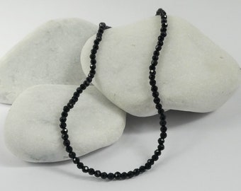 Natural Black Spinel necklace | Genuine gemstone necklace | black spinel adjustable choker | natural gemstone necklace