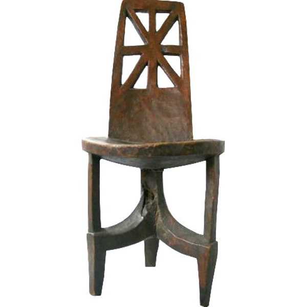 Ethiopian Three Legged Prestige Chair, Gurage People, Early 20th Century