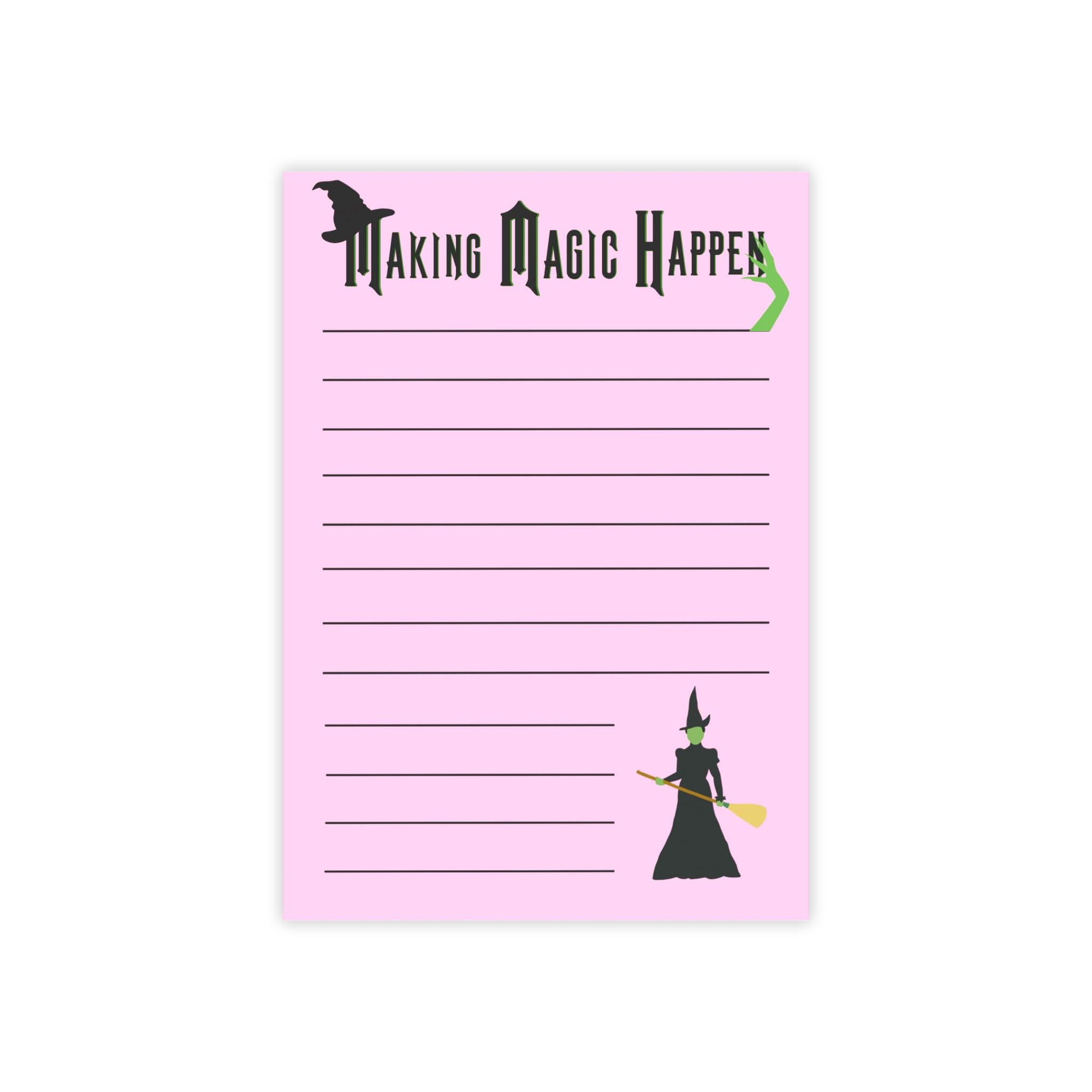 Feeling Wicked Notepad Making Magic Happen Post-it Note Pad: Wicked-inspired Lined Sticky ...