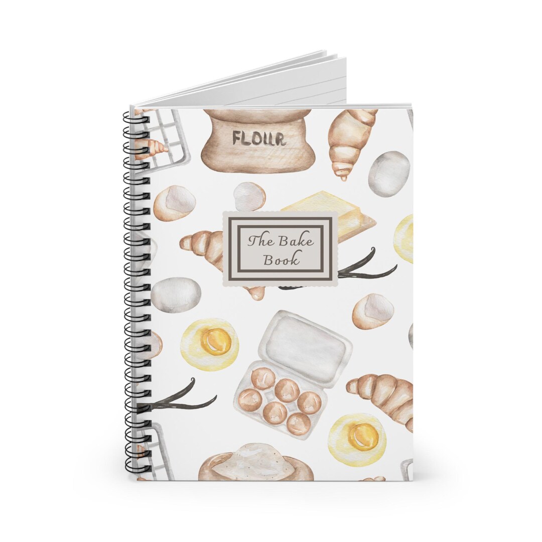 Bake Book Spiral Notebook | Recipe Lined Journal, Gift for Bakers ...