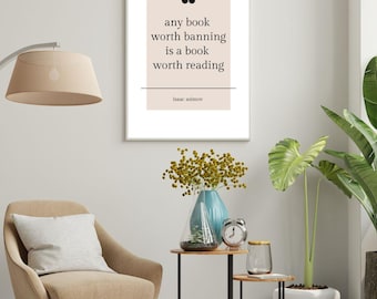 Banned Books Quote Poster: Literary Art Print (18x24 Digital Download)