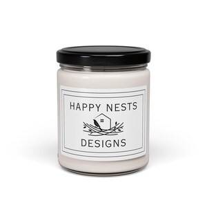 Doftljus med Happy Nests-logotyp | Doftljus med logotyp för småföretag, 237 ml sojaljus bild 2
