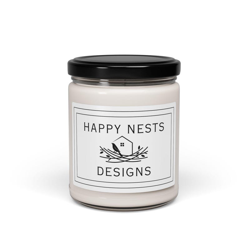 Doftljus med Happy Nests-logotyp | Doftljus med logotyp för småföretag, 237 ml sojaljus bild 2